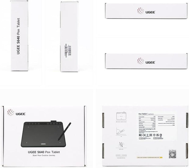 UGEE S640 Digital Drawing Tablet - Versatile USB-Powered Graphics Tablet for Students & Artists, Durable Writing Board for Creative Expression