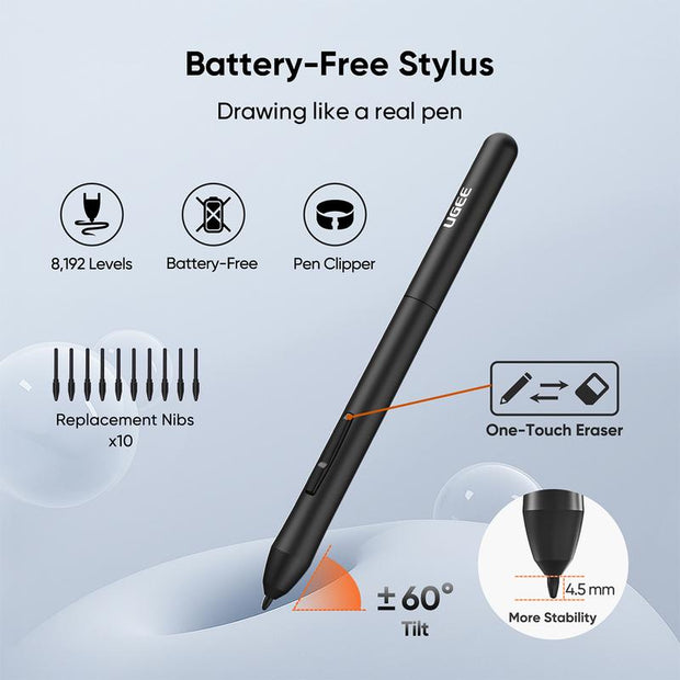 UGEE S640 Digital Drawing Tablet - Versatile USB-Powered Graphics Tablet for Students & Artists, Durable Writing Board for Creative Expression