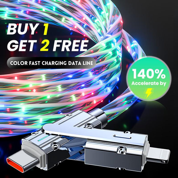 Unlock Incredible Value: Buy 1 Get 2! 4-In-1 Fast Charging Cable for iPhone, Android, Type-C & Micro USB