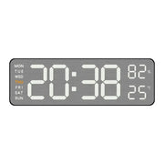 Large Digital Wall Clock with Temperature, Humidity & Auto Dimmer | USB Powered LED Alarm Table Clock