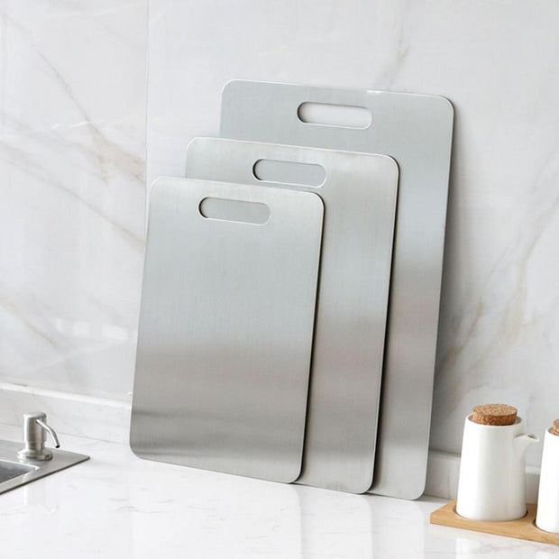 Premium Double-Sided Stainless Steel Cutting Board - Non-Stick, Durable Kitchen Essential for Meat, Fruits & Vegetables