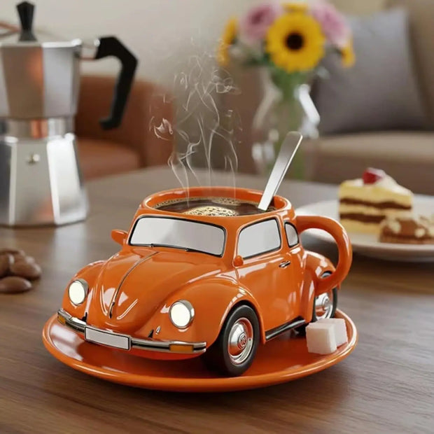 Gifts Funny Beetle Shaped Coffee Mug Unique Novelty Beetle-Shaped Coffee Cup Handmade Car Shaped Drink Mug for Desktop Ornament