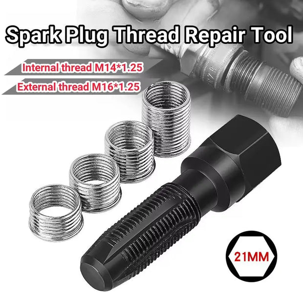 14Mm Car Cylinder Head Tap Spark Plug Rethreading Helicoil Thread Repair Tool Kit Spark-Plug Hole Sleeve for Repair Parts