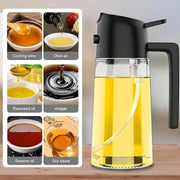 GJ 16Oz Oil Dispenser Bottle - 2-in-1 Olive Oil Sprayer & Dispenser for Cooking, Salad & Barbecue - Stylish Multicolor Kitchenware