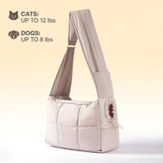 Hipipet Escape-Proof Quilted Sling Carrier - Stylish & Spacious Pet Bag for Cats & Small Dogs, Perfect for Outdoor Adventures