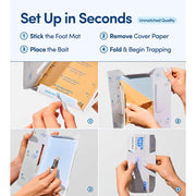 Effective Indoor Roach Traps (12 Pack) - Sticky Glue Cockroach Killer for Home and Car Infestations, Safe for Pets
