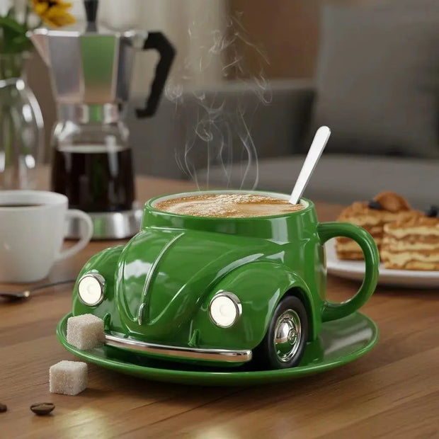 Gifts Funny Beetle Shaped Coffee Mug Unique Novelty Beetle-Shaped Coffee Cup Handmade Car Shaped Drink Mug for Desktop Ornament