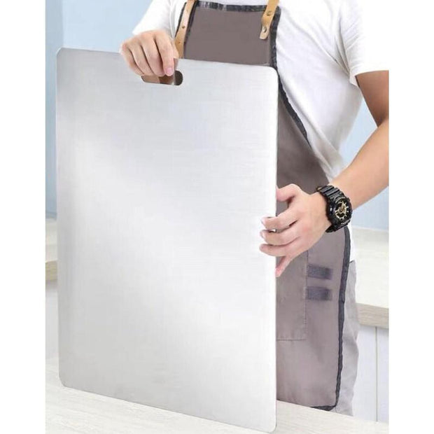 Premium Double-Sided Stainless Steel Cutting Board - Non-Stick, Durable Kitchen Essential for Meat, Fruits & Vegetables
