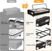 Maximize Your Space: 2-Pack Rolling Under Bed Storage Containers with Clear Windows & Labels - Perfect for Clothes, Shoes, and Blankets (30.71"x16.93"x6.69", Black)