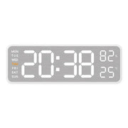 Large Digital Wall Clock with Temperature, Humidity & Auto Dimmer | USB Powered LED Alarm Table Clock