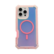 Luxury MagSafe Laser Armor Phone Case for iPhone 16/15/14/13 Pro Max - Dual Layer Protection, Wireless Charging, and Shockproof Design