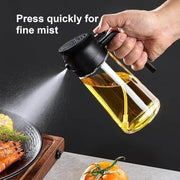 GJ 16Oz Oil Dispenser Bottle - 2-in-1 Olive Oil Sprayer & Dispenser for Cooking, Salad & Barbecue - Stylish Multicolor Kitchenware