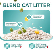 Premium 5.5Lb Tapioca Cat Litter - Flushable, Odor Control, Quick Clumping, Low Dust, Perfect for Smart Litter Boxes