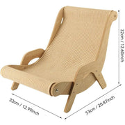 Stylish Wooden Cat Scratcher Rocker Bed - Ultimate Multi-Functional Pet Furniture for Scratching, Lounging & Relaxing Indoors or Outdoors