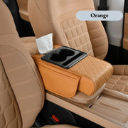 Ultimate Comfort Auto Center Console Armrest Cushion with 2 Cup Holders - All-Season Heightening Pad & Pillow Cover