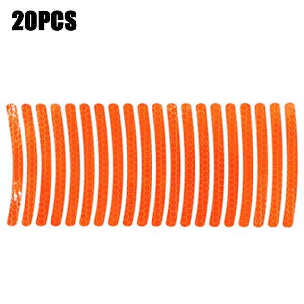 20pcs Luminous Reflective Wheel Hub Stickers - Enhance Night Visibility for Cars, Bikes & Motorcycles
