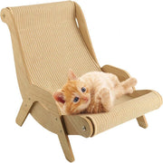 Stylish Wooden Cat Scratcher Rocker Bed - Ultimate Multi-Functional Pet Furniture for Scratching, Lounging & Relaxing Indoors or Outdoors