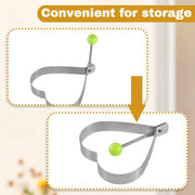 5-Piece Non-Stick Fried Egg Ring Molds Set - Perfect for Shaped Eggs on Griddle Pan