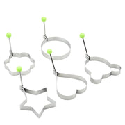 5-Piece Non-Stick Fried Egg Ring Molds Set - Perfect for Shaped Eggs on Griddle Pan