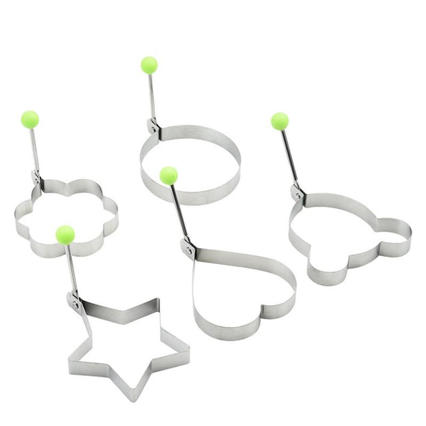 5-Piece Non-Stick Fried Egg Ring Molds Set - Perfect for Shaped Eggs on Griddle Pan