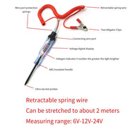 Versatile 6V-24V Car Truck Voltage Circuit Tester - Auto Diagnostic Probe & Light Bulb Measuring Tool