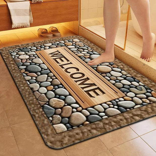 Super Absorbent Diatom Mud Bathroom Mat – Quick-Dry Non-Slip Rug for Bathroom, Shower, Entryway & Kitchen – Soft & Washable Silica Mat