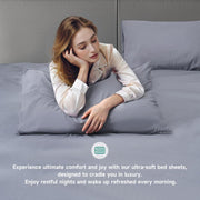 Z-Hom 4-Piece Luxury Queen Bed Sheet Set - Microfiber Paisley & Solid Design with Deep Pockets up to 16 Inches