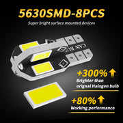 Super Bright 10X W5W T10 LED CANBUS Car Interior Side Lights - No Error, 600Lm, White/Amber/Red Options