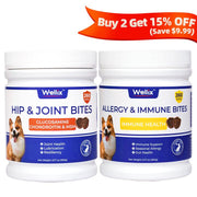 Wellix 260-Count Natural Dog Allergy Relief Chews - Soothing Itchy Skin & Ears with Immune Support