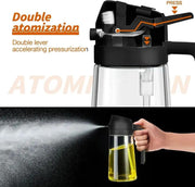 GJ 16Oz Oil Dispenser Bottle - 2-in-1 Olive Oil Sprayer & Dispenser for Cooking, Salad & Barbecue - Stylish Multicolor Kitchenware