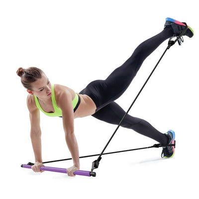 Multifunctional Pilates Bar Kit | Portable Yoga & Resistance Band for Full Body Workout
