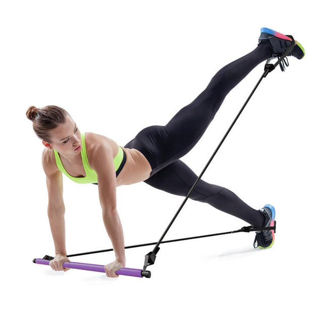 Multifunctional Pilates Bar Kit | Portable Yoga & Resistance Band for Full Body Workout
