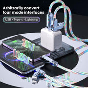 Unlock Incredible Value: Buy 1 Get 2! 4-In-1 Fast Charging Cable for iPhone, Android, Type-C & Micro USB
