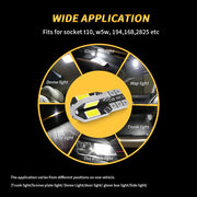 Super Bright 10X W5W T10 LED CANBUS Car Interior Side Lights - No Error, 600Lm, White/Amber/Red Options