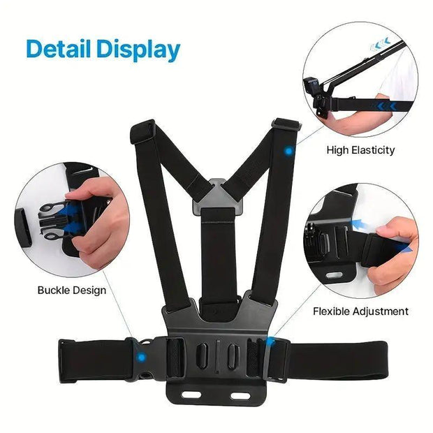 Ultimate Action Camera Strap Set with Phone Clip - Durable Mount for GoPro, Smartphones & Osmo Action - Universal Sports Camera Accessory for Adventure Enthusiasts