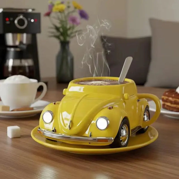 Gifts Funny Beetle Shaped Coffee Mug Unique Novelty Beetle-Shaped Coffee Cup Handmade Car Shaped Drink Mug for Desktop Ornament