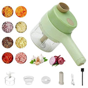 4In1 Handheld Electric Vegetable Cutter Set Wireless Electric Garlic Masher Meat Grinder Machine Food Peel Slice Kitchen Tools