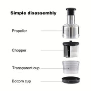 Manual Onion Chopper & Garlic Presser - Stainless Steel Food Crusher & Meat Mincer Kitchen Tool