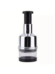 Manual Onion Chopper & Garlic Presser - Stainless Steel Food Crusher & Meat Mincer Kitchen Tool