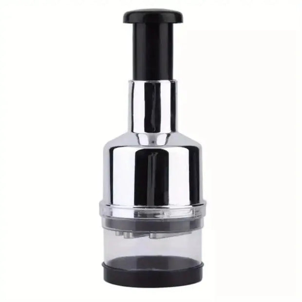 Manual Onion Chopper & Garlic Presser - Stainless Steel Food Crusher & Meat Mincer Kitchen Tool