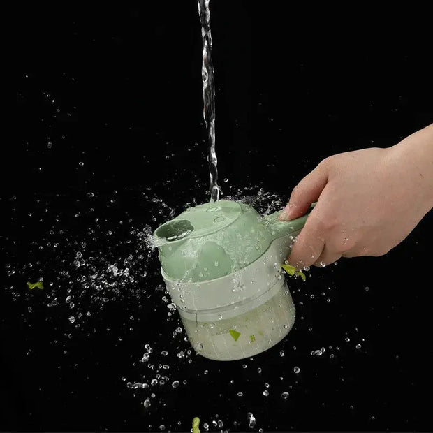 4In1 Handheld Electric Vegetable Cutter Set Wireless Electric Garlic Masher Meat Grinder Machine Food Peel Slice Kitchen Tools