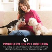 Probiotics for Dogs & Cats - 30 Chicken-Flavored Sachets for Digestive Relief with Prebiotics, Fiber & Enzymes - Boosts Gut & Immune Health!