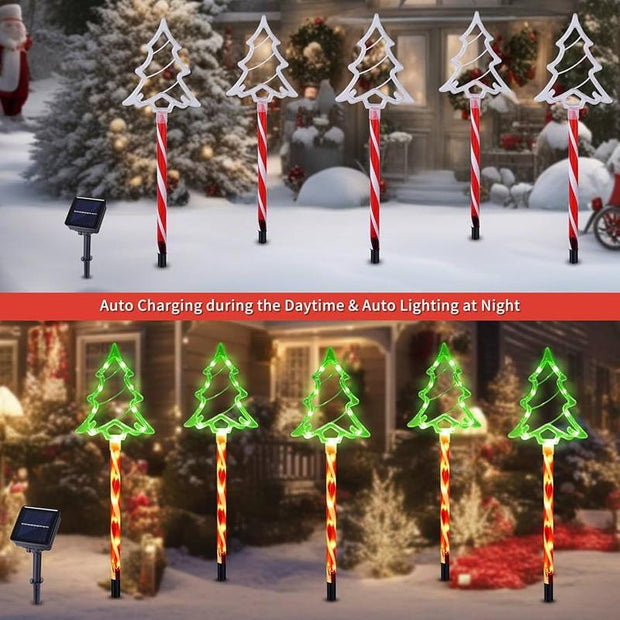 Enchanting Solar Christmas Tree Lights with Stake - Automatic Outdoor Decor for Lawn & Garden, Perfect for Holidays & Special Occasions, Energy Efficient & Durable