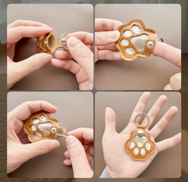 4 Pack Creative Pet Hair Keychain Hangers - Unique Keepsakes for Cat and Dog Owners