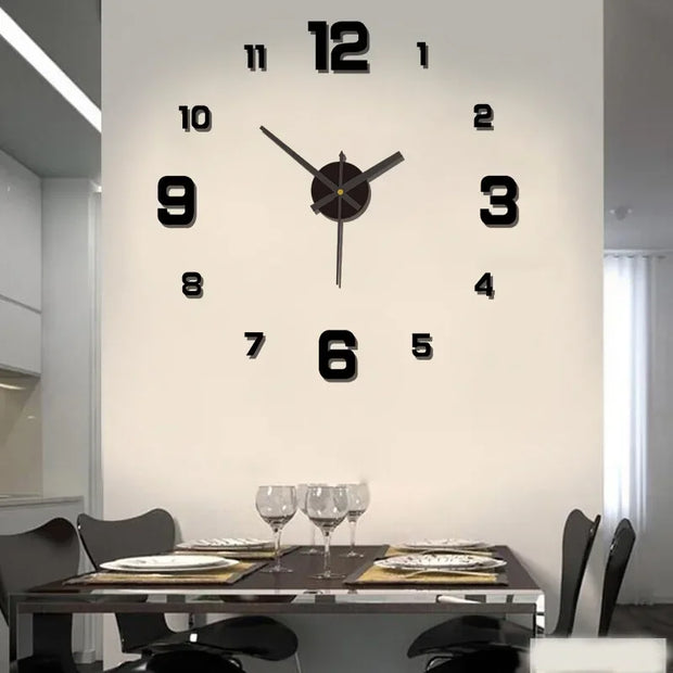 Creative Frameless DIY Wall Clock Wall Mechanism Night Light Arrows Decal Home Silent Clock Living Room Office Wall Decoration