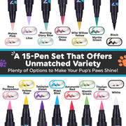 Quick Dry Dog Nail Polish Pens - Easy Application Pet Nail Polish for Dogs & Cats, Perfect Puppy Accessory Set