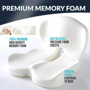 All-in-One Memory Foam Seat & Back Cushion | Ergonomic Lumbar Support for Office & Car The Pain Relief Focus