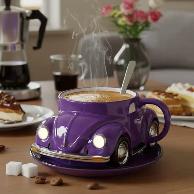 Gifts Funny Beetle Shaped Coffee Mug Unique Novelty Beetle-Shaped Coffee Cup Handmade Car Shaped Drink Mug for Desktop Ornament