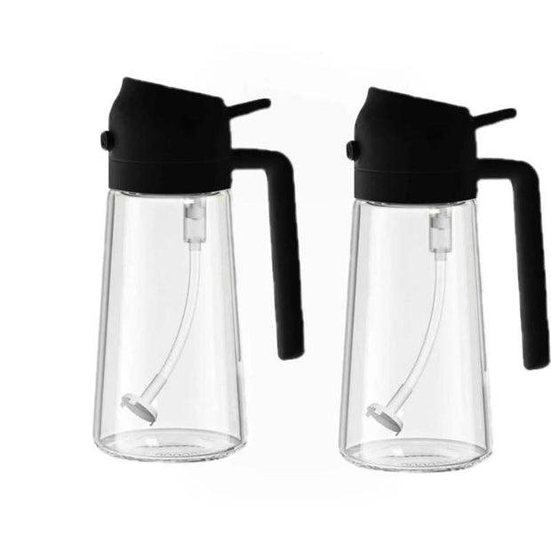 GJ 16Oz Oil Dispenser Bottle - 2-in-1 Olive Oil Sprayer & Dispenser for Cooking, Salad & Barbecue - Stylish Multicolor Kitchenware