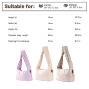 Hipipet Escape-Proof Quilted Sling Carrier - Stylish & Spacious Pet Bag for Cats & Small Dogs, Perfect for Outdoor Adventures